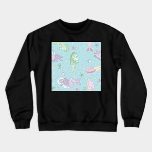 Mermaid or reverse mermaid? (blue version) Crewneck Sweatshirt